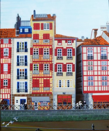Painting titled "quai des basques" by Gilbert Devesa, Original Artwork, Acrylic