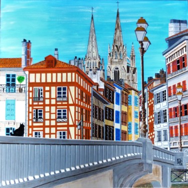 Картина под названием "un chat sur le pont" - Gilbert Devesa, Подлинное произведение искусства, Акрил