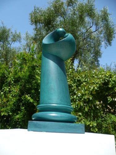 Sculpture titled "Femme à l' enfant" by Gilbert Guebey, Original Artwork, Bronze