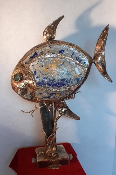 Sculpture titled "Les Poissons de RAP…" by Gilbert Liblin, Original Artwork, Metals