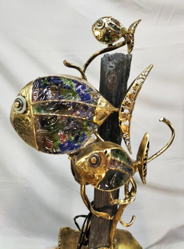 Sculpture intitulée "Les Poissons de RAP…" par Gilbert Liblin, Œuvre d'art originale, Métaux