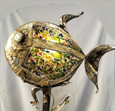 Escultura intitulada "Les poissons de RAP…" por Gilbert Liblin, Obras de arte originais, Metais