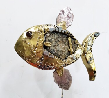 Sculpture titled "Les poissons de RAP…" by Gilbert Liblin, Original Artwork, Metals