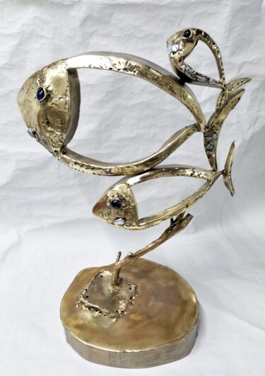 Escultura titulada "Les poissons de RAP…" por Gilbert Liblin, Obra de arte original, Metales