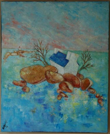 Painting titled "Les rochers de PONT…" by Gilbert Liblin, Original Artwork