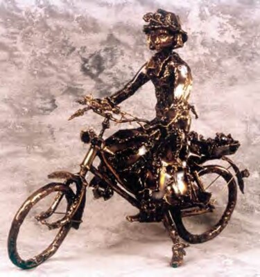 Sculpture titled "Gisèle à bicyclette" by Gilbert Liblin, Original Artwork