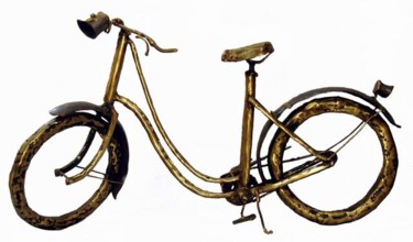 Sculpture titled "Bicyclette de Gisèle" by Gilbert Liblin, Original Artwork, Metals