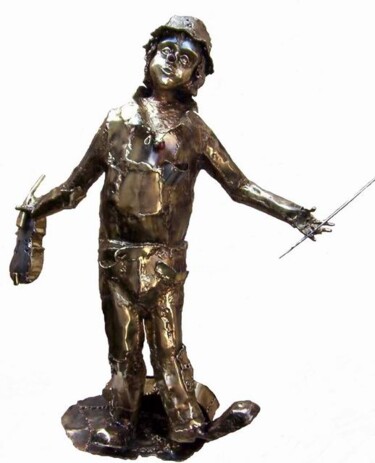 雕塑 标题为“Le clown de BEAUBOU…” 由Gilbert Liblin, 原创艺术品, 金属
