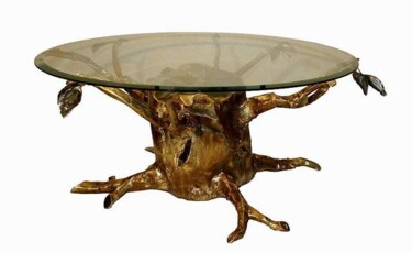 Design intitulée "Table-basse de PONT…" par Gilbert Liblin, Œuvre d'art originale, Métaux