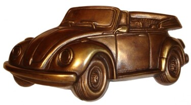 Sculpture titled "VW Coccinelle cabri…" by Gilbert Liblin, Original Artwork, Metals