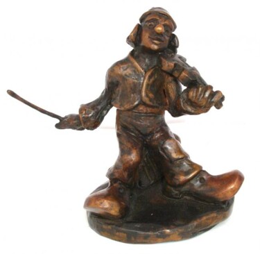 Sculpture titled "Le clown de BERCY" by Gilbert Liblin, Original Artwork, Metals