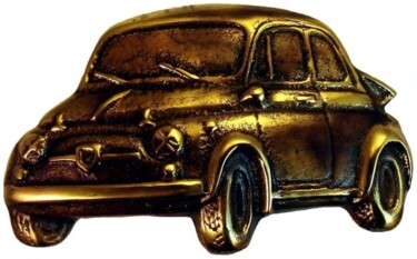 Sculptuur getiteld "FIAT 500 ABARTH" door Gilbert Liblin, Origineel Kunstwerk, Metalen