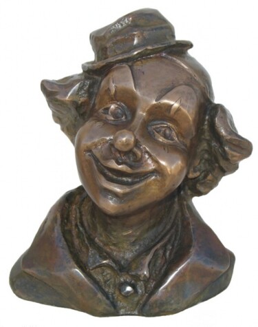 Escultura intitulada "Clown du quai de Ja…" por Gilbert Liblin, Obras de arte originais, Metais