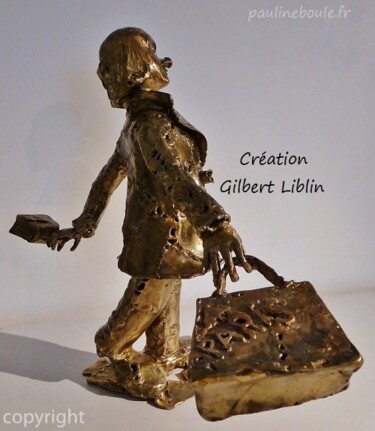 Escultura intitulada "Le clown William CO…" por Gilbert Liblin, Obras de arte originais, Metais