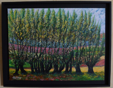 Peinture intitulée "Paysage du Nord" par Gilbert Malvoisin, Œuvre d'art originale, Huile Monté sur Châssis en bois