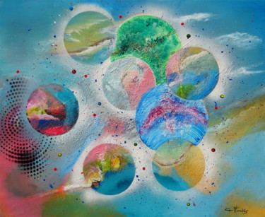 Painting titled "Espace" by Gilbert Morales, Original Artwork, Acrylic