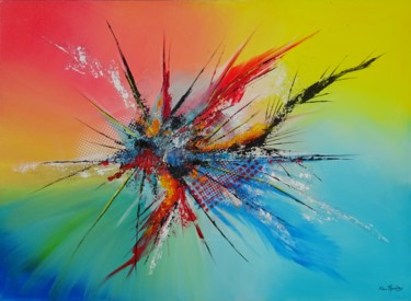 Painting titled "Impact" by Gilbert Morales, Original Artwork, Acrylic