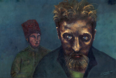 Pittura intitolato "Sous Surveillance" da Gilbert Ovtcharenko, Opera d'arte originale, Acrilico Montato su Telaio per barell…
