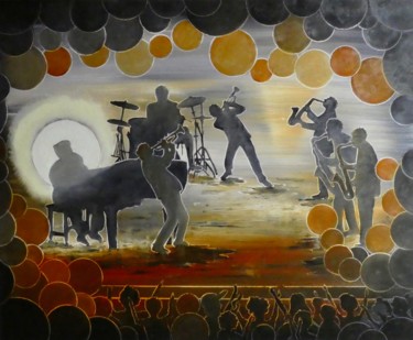 Painting titled "645-fats-domino-610…" by Gilbert Goy, Original Artwork, Oil