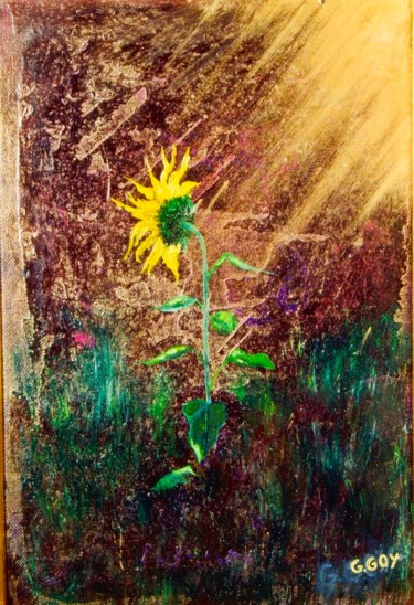 Painting titled "41-le-tournesol-330…" by Gilbert Goy, Original Artwork, Oil