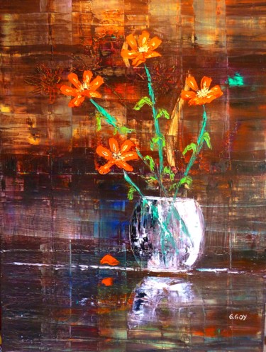 Painting titled "432-anemones-800x60…" by Gilbert Goy, Original Artwork, Oil
