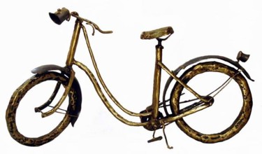 Sculpture intitulée "Bicyclette de Gisèle" par Gilbert Liblin, Œuvre d'art originale, Métaux