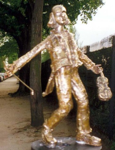 Sculpture intitulée "Le musicien espagnol" par Gilbert Liblin, Œuvre d'art originale