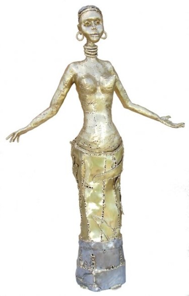 Sculpture intitulée "La beauté de l' Afr…" par Gilbert Liblin, Œuvre d'art originale, Métaux