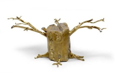 Sculpture intitulée "Table-chène des mou…" par Gilbert Liblin, Œuvre d'art originale, Métaux