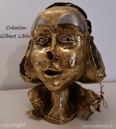 Sculpture intitulée "Le clown Killian" par Gilbert Liblin, Œuvre d'art originale, Métaux