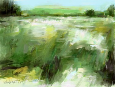 Digital Arts με τίτλο "Lago verde" από Gilberto De Martino, Αυθεντικά έργα τέχνης, Ψηφιακή ζωγραφική