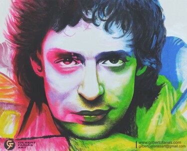 Peinture intitulée "Gustavo Cerati" par Gilberto Farias, Œuvre d'art originale, Acrylique