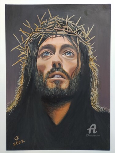Картина под названием "JESUS" - Gilberto Farias, Подлинное произведение искусства, Акрил