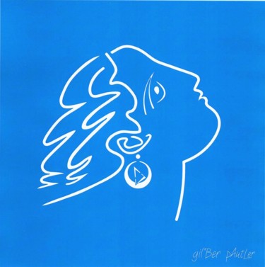 Arte digital titulada "'' mY Beautiful blu…" por Gil'Ber Pautler, Obra de arte original, Trabajo Digital 2D