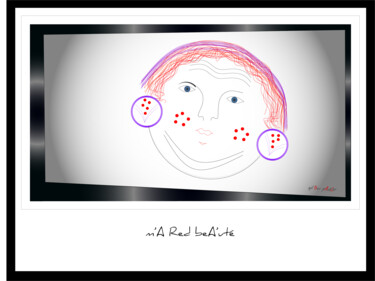 数字艺术 标题为“'' mA Red beA'uté ''” 由Gil'Ber Pautler, 原创艺术品, 2D数字工作 安装在其他刚性面板上