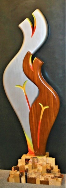 Sculpture titled "'' La cOnt'inuité ''" by Gil'Ber Pautler, Original Artwork, Wood