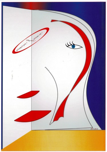 Grafika cyfrowa / sztuka generowana cyfrowo zatytułowany „Miroir déco " pOurq…” autorstwa Gil'Ber Pautler, Oryginalna praca,…