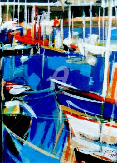 Peinture intitulée "DANS LE PORT DE CON…" par Gilbert Tymen, Œuvre d'art originale, Acrylique