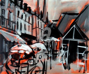 Peinture intitulée "Quimper : rue Astor" par Gilbert Tymen, Œuvre d'art originale, Acrylique