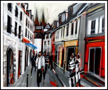 Painting titled "QUIMPER :Rue Chapea…" by Gilbert Tymen, Original Artwork, Acrylic