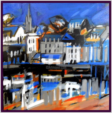 Painting titled "Douarnenez: le port…" by Gilbert Tymen, Original Artwork, Acrylic