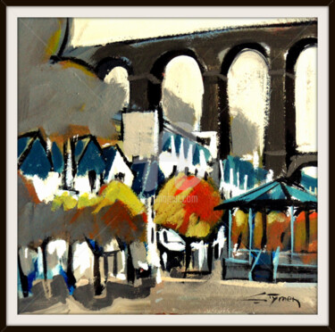 Peinture intitulée "MORLAIX : Place des…" par Gilbert Tymen, Œuvre d'art originale, Acrylique