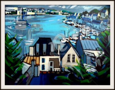 Painting titled "VUE SUR LE PORT D'A…" by Gilbert Tymen, Original Artwork, Acrylic