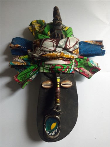 Rzeźba zatytułowany „Maman Africa” autorstwa Hontongnon, Oryginalna praca, Skóra