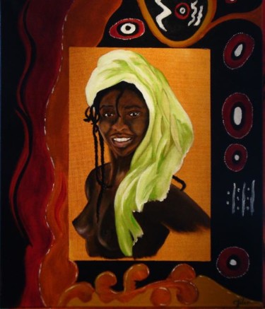 Painting titled "Africaine" by Gilco, Original Artwork, Oil