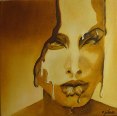 Painting titled "Femme chocolat" by Gilco, Original Artwork, Oil