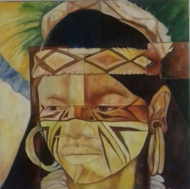 Pittura intitolato "Sentimentos" da Gildasio Rodriguez, Opera d'arte originale, Olio Montato su Telaio per barella in legno