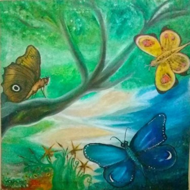 Painting titled "Mariposa" by Gildecio Art Primitiva, Original Artwork, Other