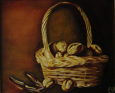 Pintura titulada "cesta de nueces" por Diego Angel Gil Del Reino, Obra de arte original, Oleo