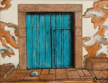 Peinture intitulée "la puerta" par Diego Angel Gil Del Reino, Œuvre d'art originale, Autre